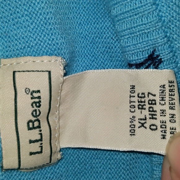 LLBean Women's Size XL Reg 100% Cotton Duck Print Button Front Cardigan Sweater - Picture 7 of 11